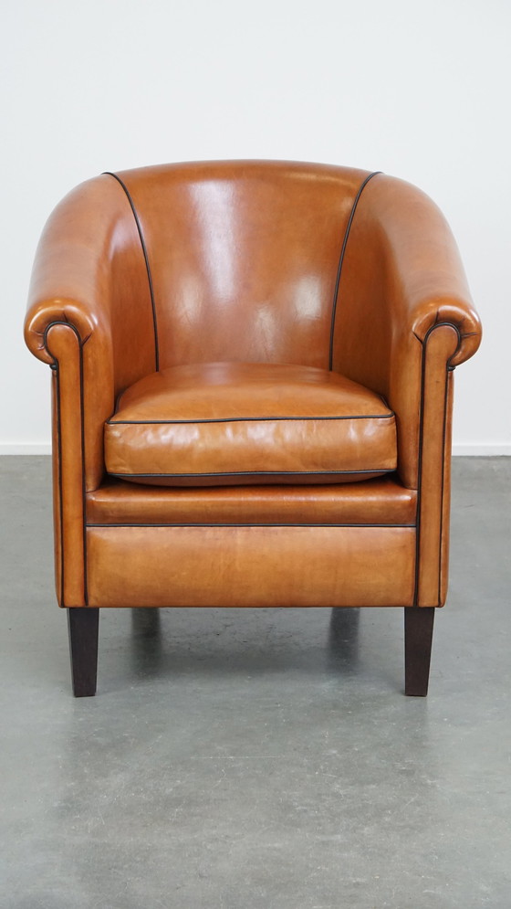 Image 1 of Clubfauteuil Gemaakt Van Schapenleer