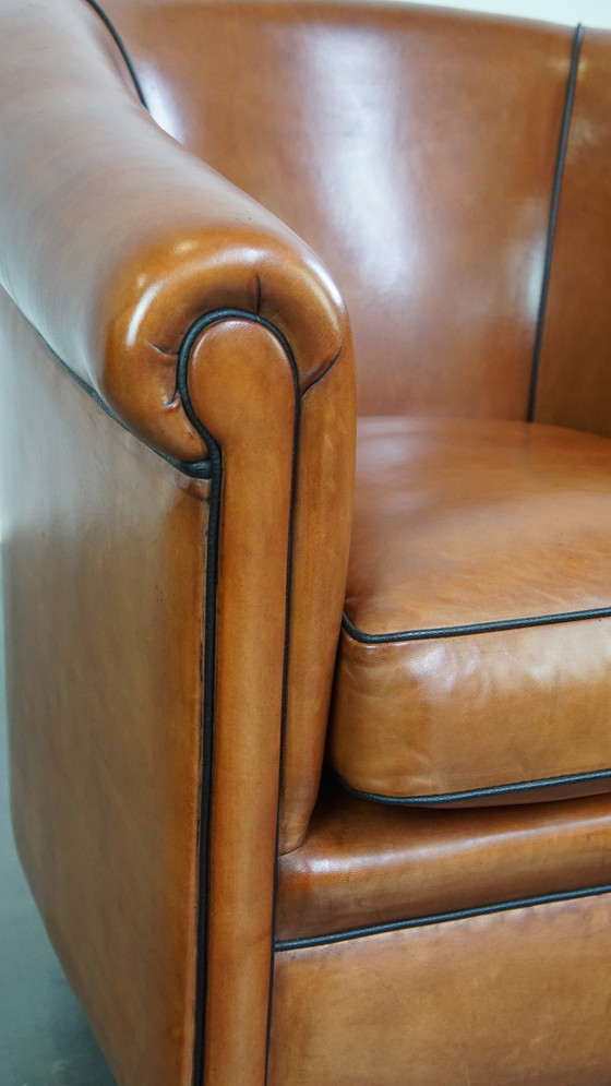 Image 1 of Clubfauteuil Gemaakt Van Schapenleer