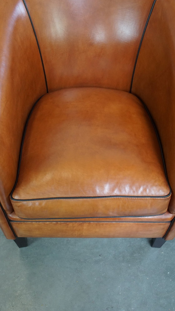 Image 1 of Clubfauteuil Gemaakt Van Schapenleer