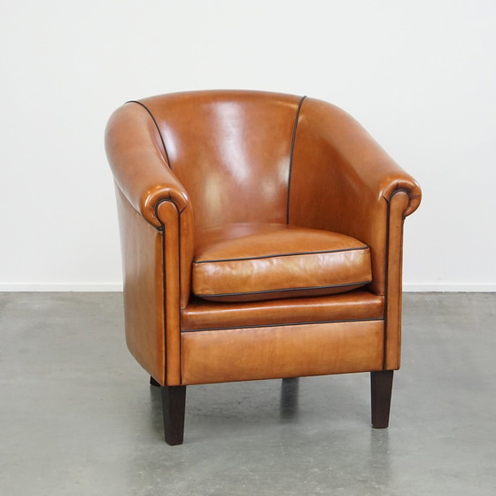 Image 1 of Clubfauteuil Gemaakt Van Schapenleer