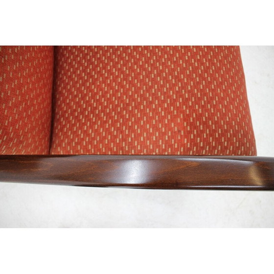 Image 1 of Vintage beukenhouten en stoffen fauteuil van Jindich Halabala, Tsjecho-Slowakije 1960