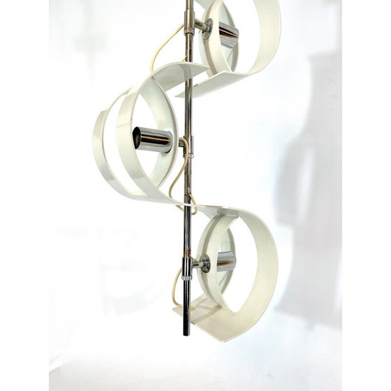 Image 1 of Vintage Italiaanse chromen kroonluchter van Stilux Milano, jaren 1960