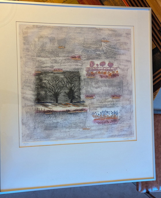 Image 1 of Ets Aquatint Marc Antoine Louttre Bissiere - Le Parfum Des Arbres Au Soir