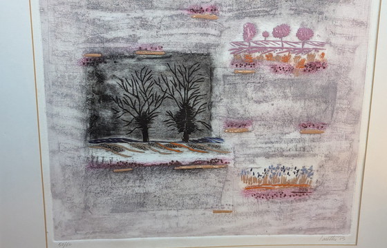 Image 1 of Ets Aquatint Marc Antoine Louttre Bissiere - Le Parfum Des Arbres Au Soir