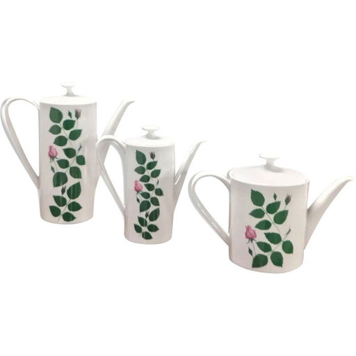 Vintage set thee-, koffie- en chocoladepotten van Arzberg, Duitsland 1970