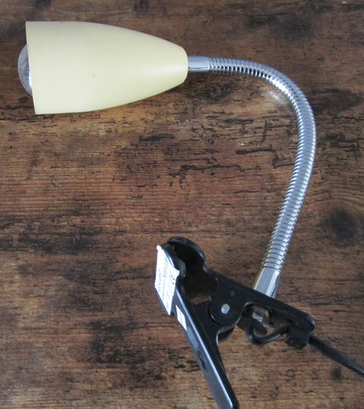 Mooie Vintage "Gooseneck" Klemlamp