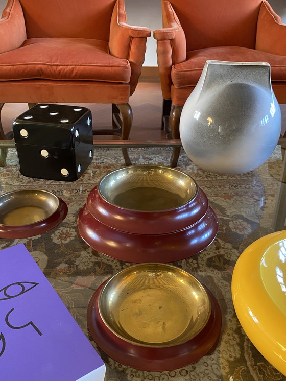 Image 1 of Sculpturale Pagoda vormige Gestapelde Messing Dienbladen / Vide Poche, Angelo Mangiarotti Italië 1970S