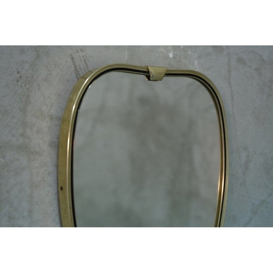 Image 1 of Vintage aluminium hartvormige spiegel, Italië 1960