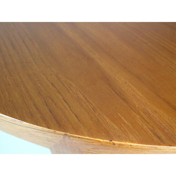 Image 1 of Vintage ronde salontafel in teak door Severin Hansen voor Haslev Mobelfabrik