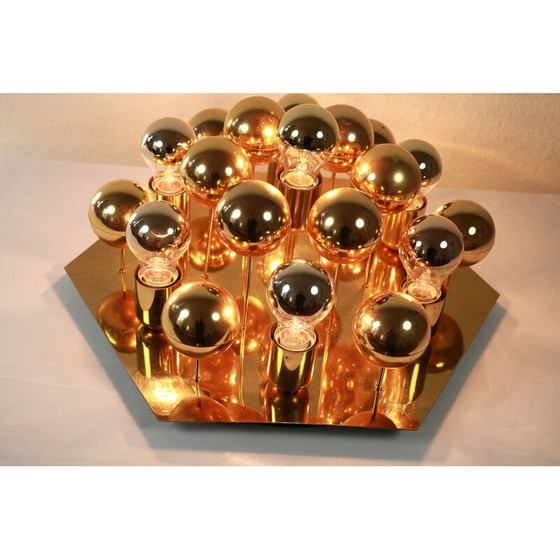 Image 1 of Hollywood Regency vintage gouden wandlamp van Cosack, 1970