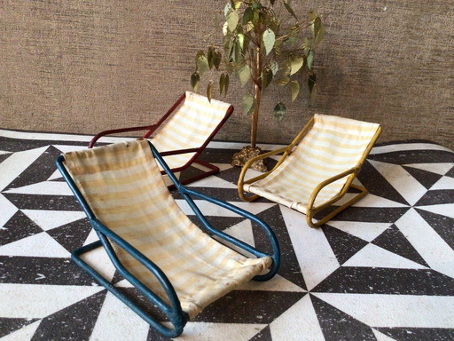 3x Bauhaus Miniatuur Loungechairs