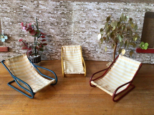 3x Bauhaus Miniatuur Loungechairs