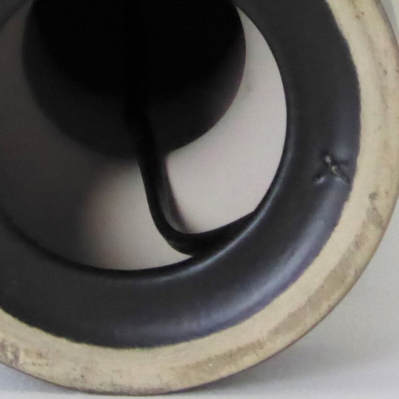 Image 1 of Vintage zwarte keramieken "schaak pion" lamp, 1950