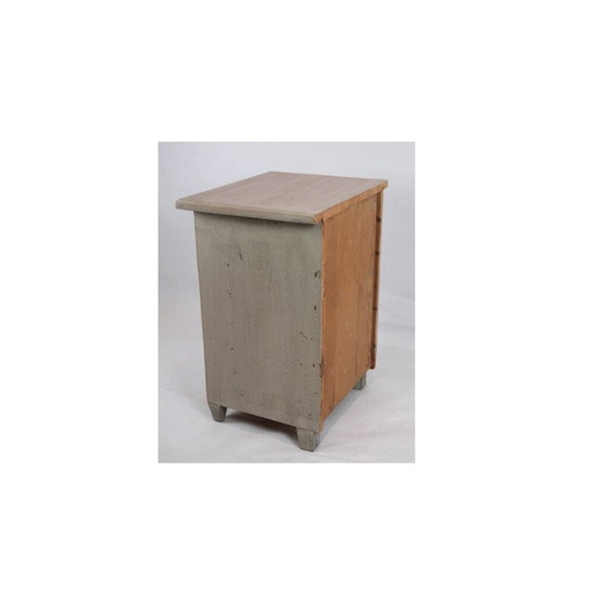 Image 1 of Vintage Gustaviaanse grijsgeschilderde commode met 3 laden, 1850