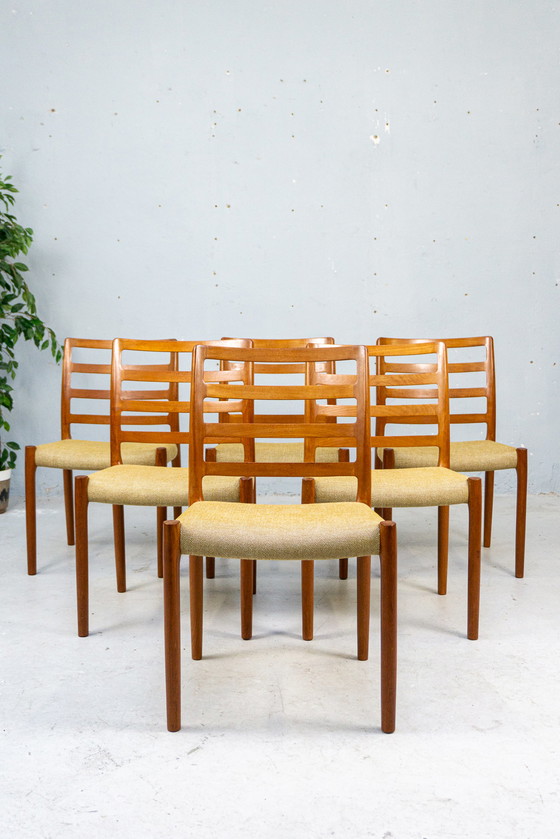 Image 1 of 6 Niels Møller Stoelen Nr. 85 Vintage Teak Deens