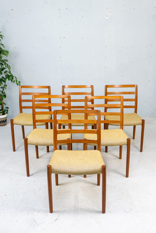 6 Niels Møller Stoelen Nr. 85 Vintage Teak Deens