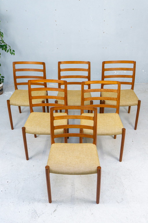 6 Niels Møller Stoelen Nr. 85 Vintage Teak Deens