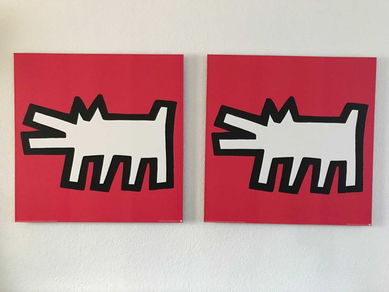 Image 1 of 2x Keith Haring wanddecoratie