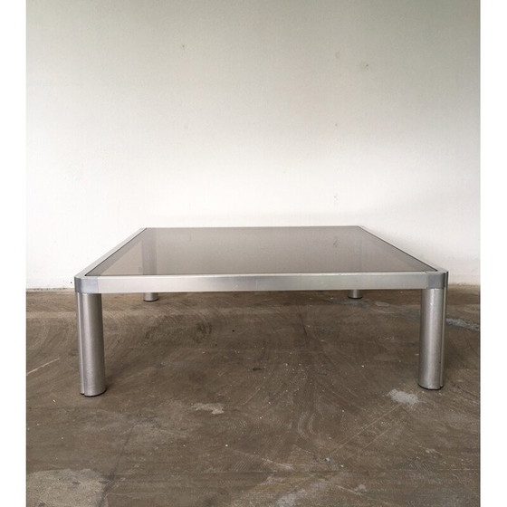 Image 1 of Vintage glazen en aluminium salontafel van Kho Liang, 1974