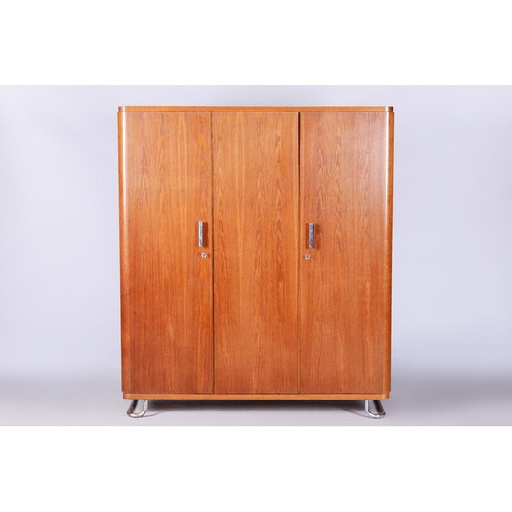 Image 1 of Vintage eikenhouten Bauhaus kast, Tsjechië 1930