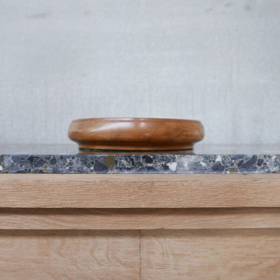 Image 1 of Vintage kerkelijke eikenhouten schaal, Engeland 1900