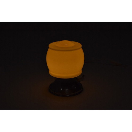 Image 1 of Vintage Art Deco plafondlamp van verchroomd glas, Tsjecho-Slowakije 1930