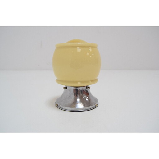 Vintage Art Deco plafondlamp van verchroomd glas, Tsjecho-Slowakije 1930