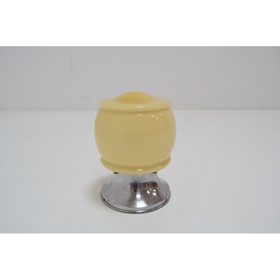 Image 1 of Vintage Art Deco plafondlamp van verchroomd glas, Tsjecho-Slowakije 1930