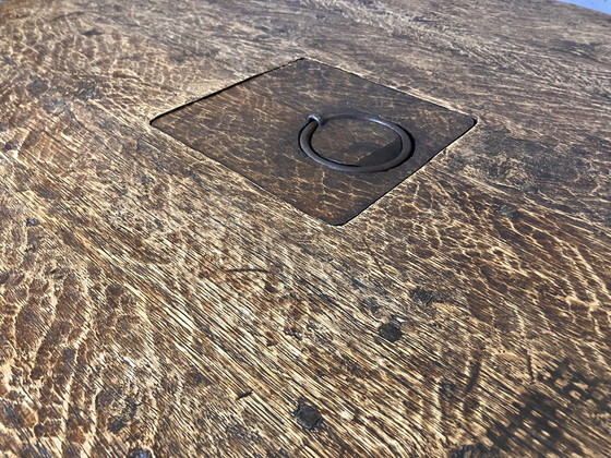 Image 1 of Rustiek Brutalist Eiken Salontafel 