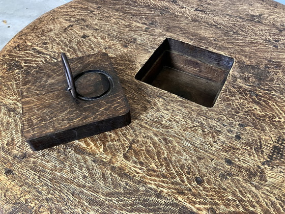 Image 1 of Rustiek Brutalist Eiken Salontafel 