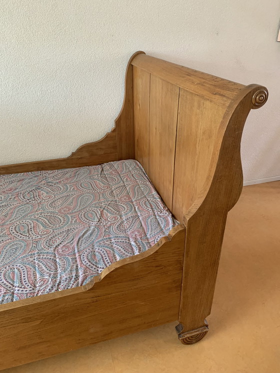 Image 1 of Vintage eikenhouten bed + op maat gemaakt matras