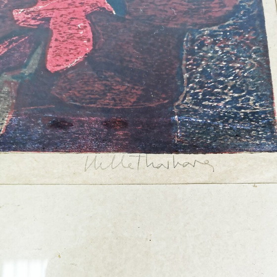 Image 1 of Vintage schilderij "Compositie" door Helle Thorborg, Denemarken 1967