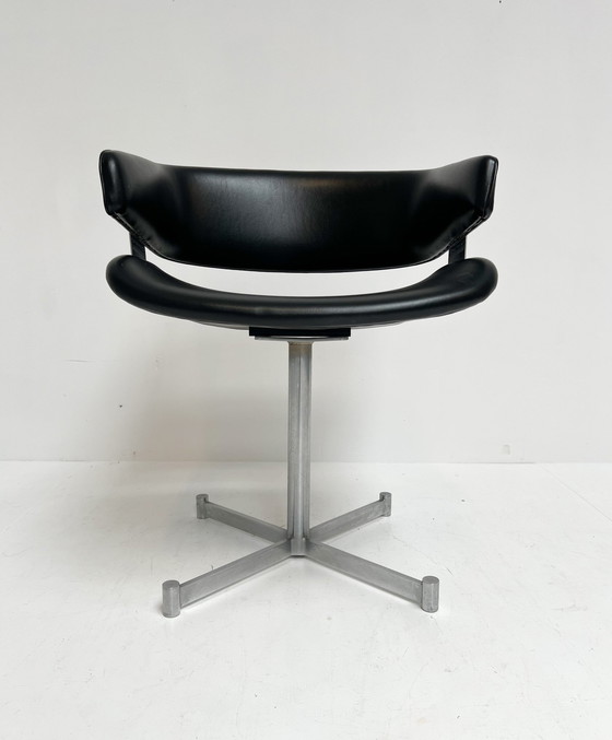 Image 1 of Zwartlederen Artifort Fauteuil, 1970'S