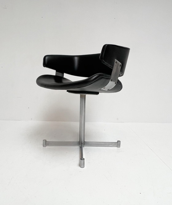 Image 1 of Zwartlederen Artifort Fauteuil, 1970'S