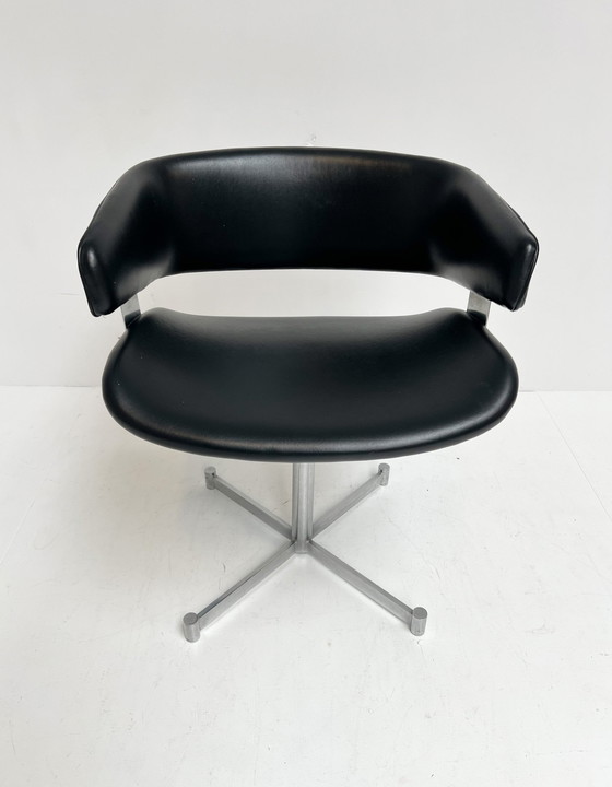 Image 1 of Zwartlederen Artifort Fauteuil, 1970'S