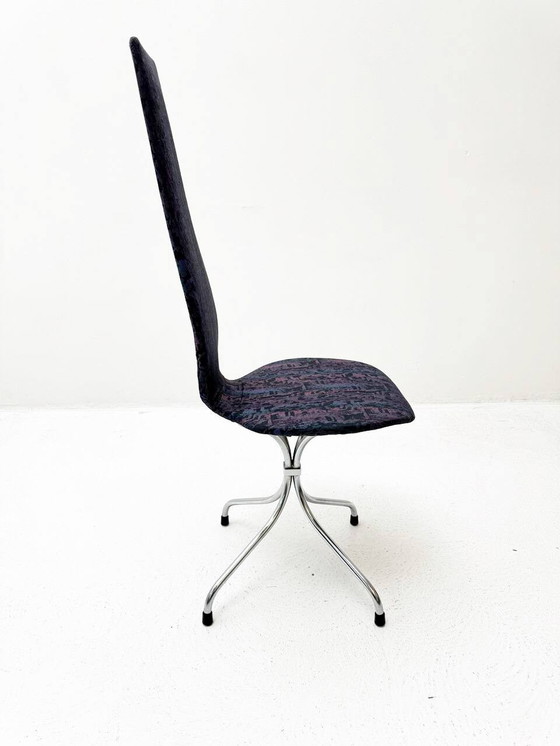 Image 1 of Moderne Mid Century eetkamerstoelen in paars, blauw & roze van Theo Häberli, Zwitserland, jaren 1960, 5e set