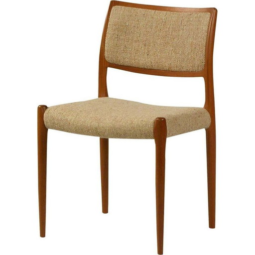 Vintage Teakhouten Eetkamerstoel Model 80 van Niels Otto Moller 1960