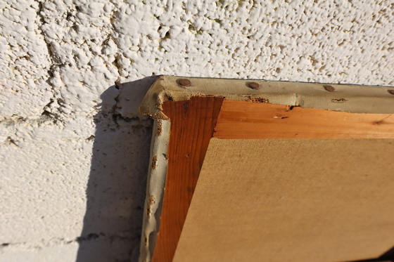 Image 1 of C.Fondanéche-60S Frans olieverfschilderij op doek-herfsttafereel-riviervallei in het bos signatuur C.Fondanéche-60S