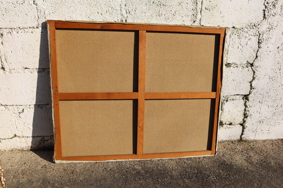 Image 1 of C.Fondanéche-60S Frans olieverfschilderij op doek-herfsttafereel-riviervallei in het bos signatuur C.Fondanéche-60S