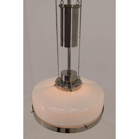 Image 1 of Paar vintage verstelbare nikkel hanglampen van Franta Anyz, 1920