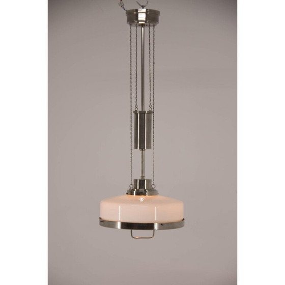 Image 1 of Paar vintage verstelbare nikkel hanglampen van Franta Anyz, 1920