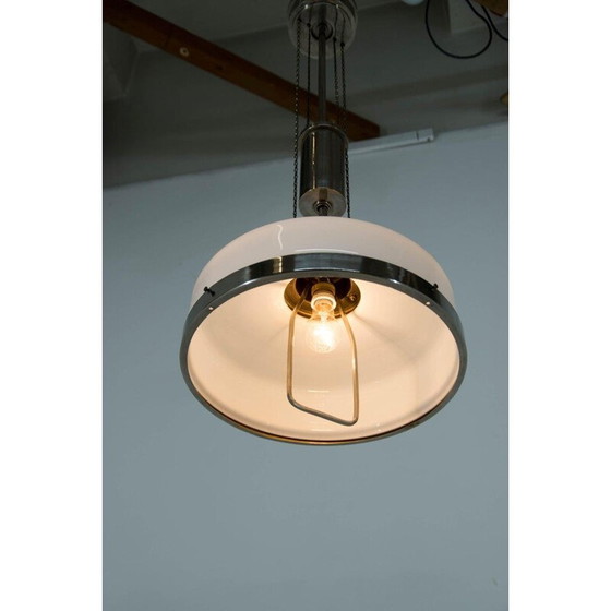 Image 1 of Paar vintage verstelbare nikkel hanglampen van Franta Anyz, 1920