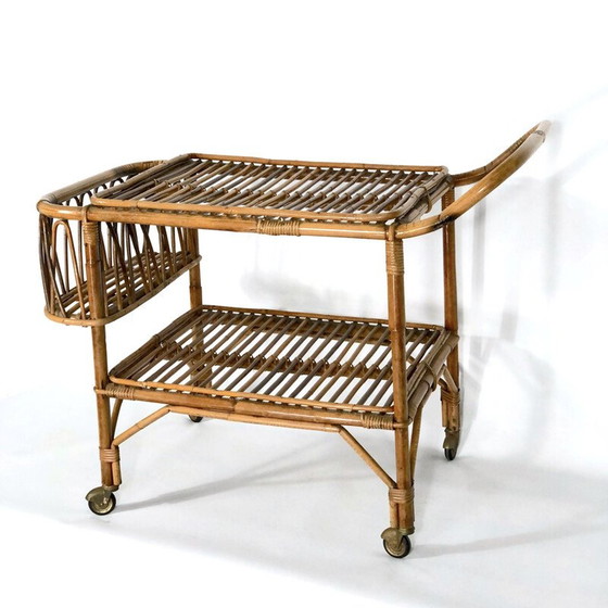 Image 1 of Vintage bamboe bar trolley, Italië 1950