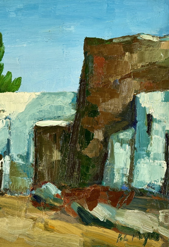 Image 1 of Pol Magis ( 1931 ) Schitterend impressionistisch schilderij " Balafi - Ibiza " Over 1960