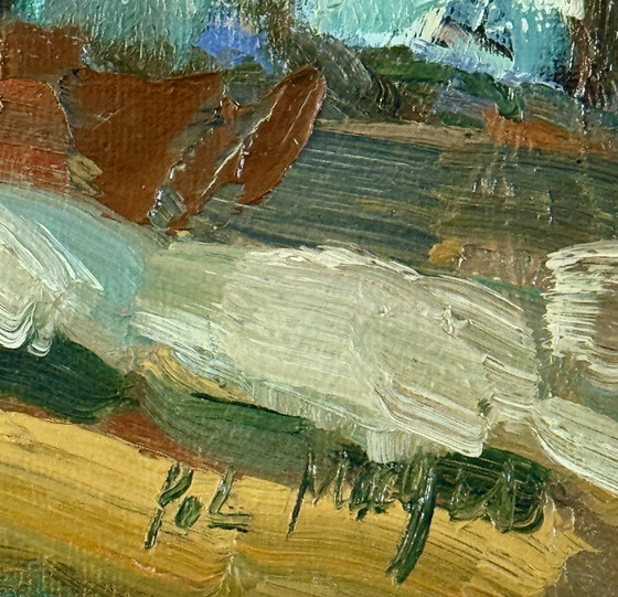 Image 1 of Pol Magis ( 1931 ) Schitterend impressionistisch schilderij " Balafi - Ibiza " Over 1960