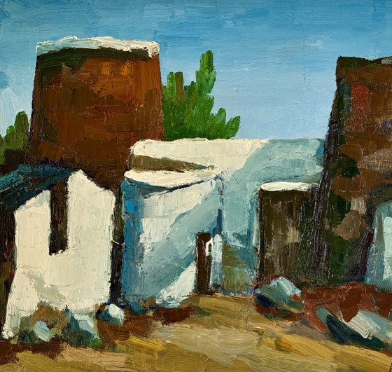 Image 1 of Pol Magis ( 1931 ) Schitterend impressionistisch schilderij " Balafi - Ibiza " Over 1960