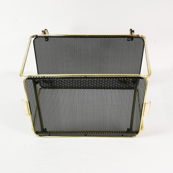 Image 1 of Vintage Art Deco mobiele bar van messing en metaal, Denemarken 1950