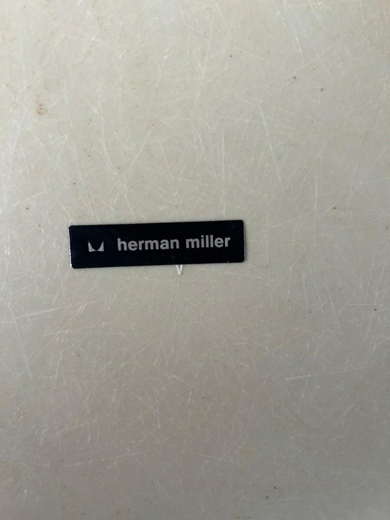 Image 1 of 8 Fibreglass Shell 'Pac' Armchairs Door Herman Miller