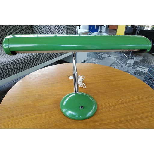 Vintage "Keystone" lamp met groene zwanenhals, VS 1950