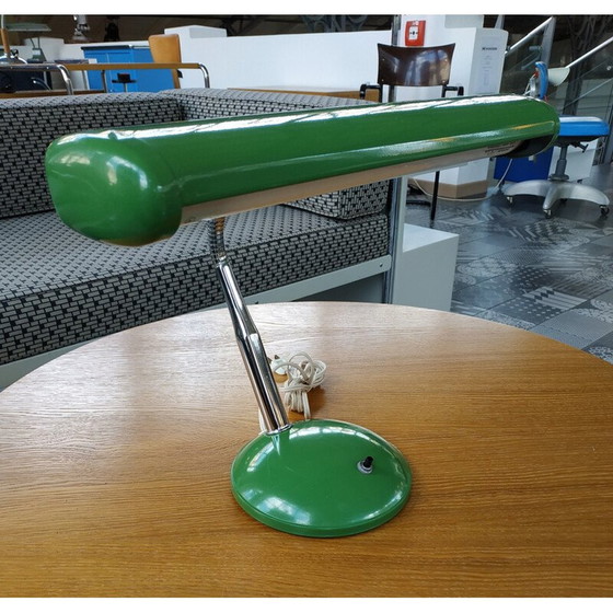 Image 1 of Vintage "Keystone" lamp met groene zwanenhals, VS 1950